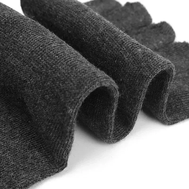 Носки мужские длинные на осень/зиму, теплые хлопковые однотонные, с пятью пальцами, повседневные спортивные носки для бега, модный аксессуар