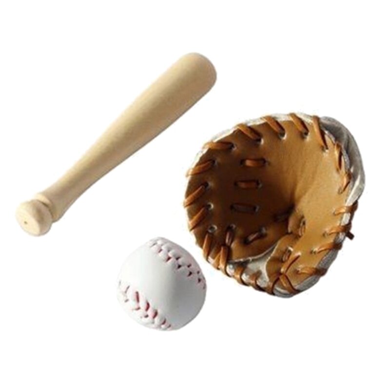 Baseball Softball 3-Piece Perlengkapan Olahraga Rekreasi Alat Peraga Bisbol untuk Anak Laki-laki Perempuan