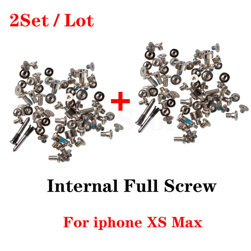 Set di 2 viti Complete per iPhone X XS XR 11 12 Pro Max Mini 7 8 Plus accessori mobili fondo interno viti Complete parti di riparazione