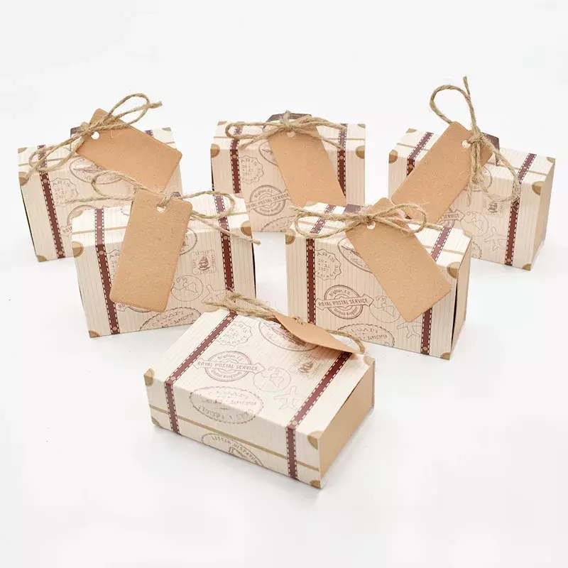 Benutzer definierte Reise koffer Candy Box Kraft papier Geschenk boxen Hochzeit Geburtstags feier Dekoration liefert Weihnachts papier Geschenk verpackung