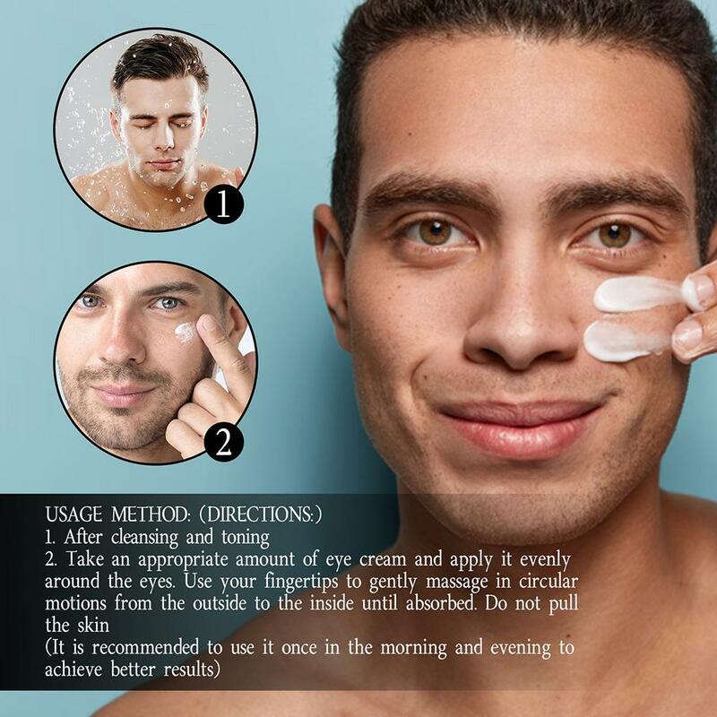 Crème pour les yeux pour hommes, réduit les poches, les cernes et les coins fins, raffermit, hydrate et répare les yeux, soin de la peau