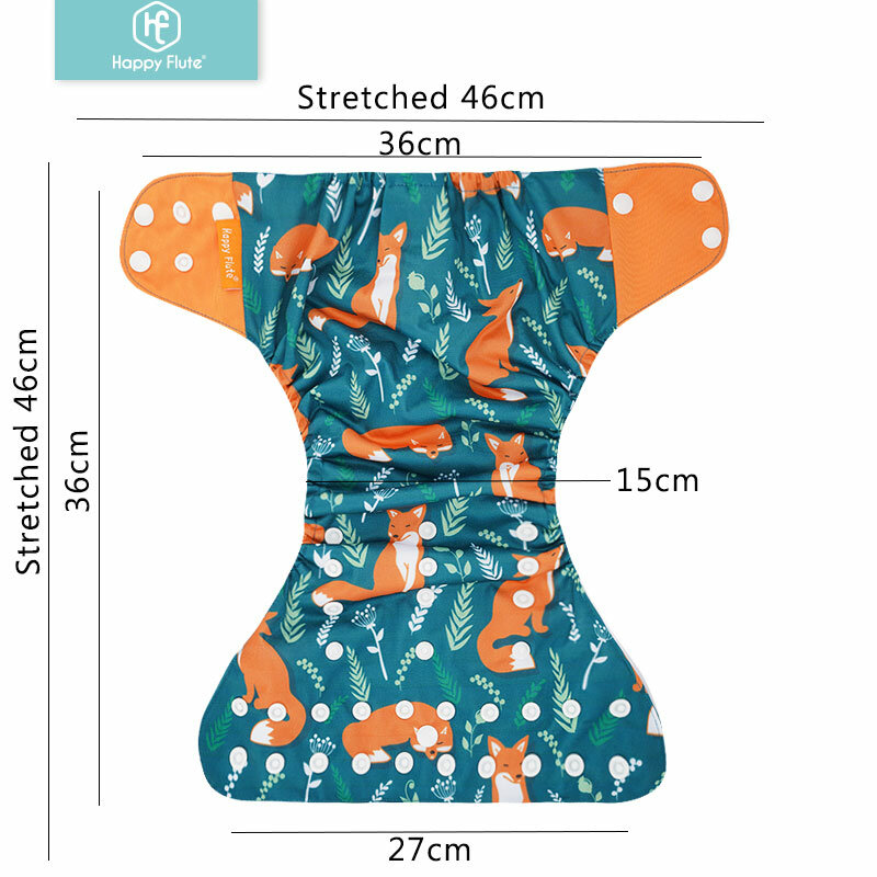 HappyFlute, новый модный стильный детский подгузник, 4 шт./комплект, подгузник, многоразовый и регулируемый тканевый подгузник