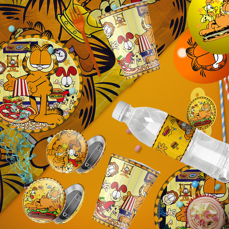 Cartoon Disney Garfield Thema Party liefert Geschirr Tasse Teller Topper Kind Baby Mädchen Geburtstags feier Dekoration Baby party