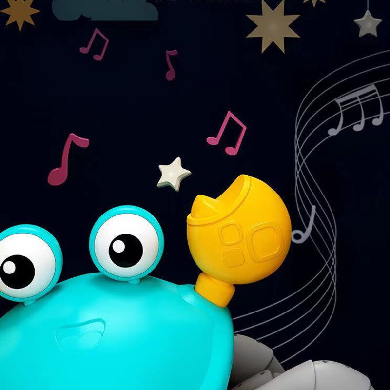 Indução escapar caranguejo brinquedos musicais para animais de estimação elétrico para crianças aprender a escalar brinquedos educativos luz recarregável presentes de aniversário