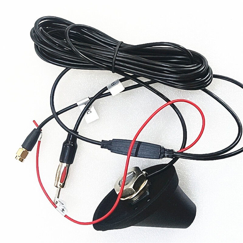 Dab/Dab + Auto Radio Antenne Amplified Dak Mount Antenne Am/Fm Din Sma Male Connector 5M kabel Voor Auto Dab + Radio