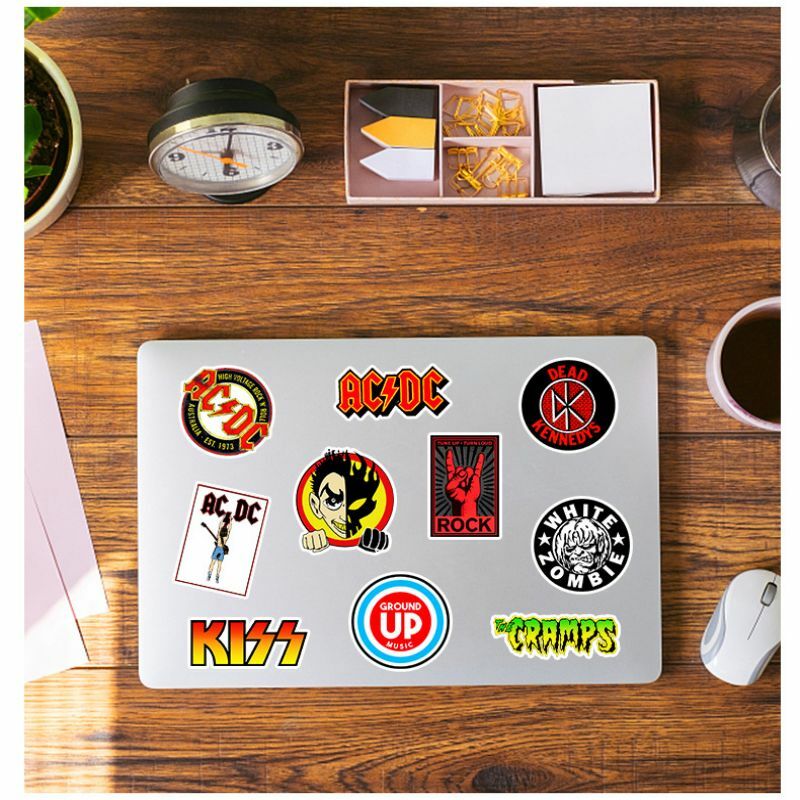 50/100pcs Fashion ROCK Band Music Graffiti Stickers Aesthetic for Ipad Phone Guitar Motorcycle Skateboard Luggage Cup