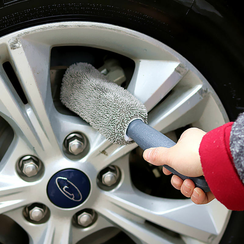 Cepillo de limpieza de detalles de lavado de ruedas de coche, cepillo de microfibra para llanta de rueda de maletero de coche, cepillo de detalles de motocicleta