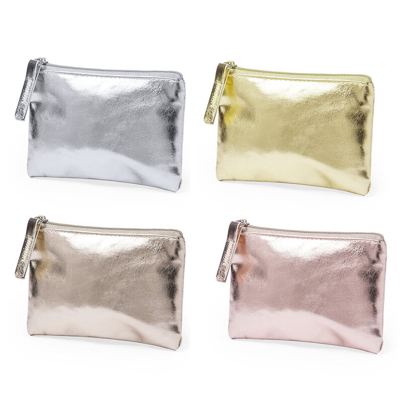 Pearl Light PU Glossy Short Wallet for Women, Coin Purse, Waterproof, Leather Coin Powder, Card Holders, Large Capacity, Sauna, Phone, Key Bags