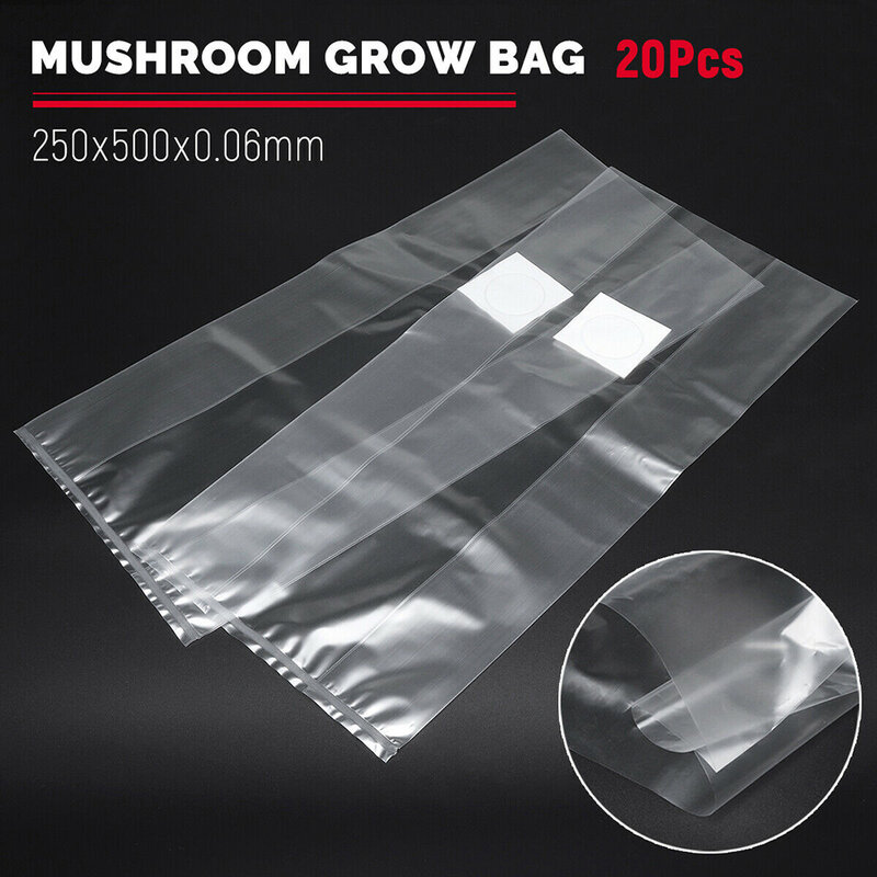 Mushroom Strain Growing Bag, Saco de cultivo de fungos comestíveis, Horticultural Planting Bag, PVC, 10 Pcs, 20 Pcs, 50Pcs