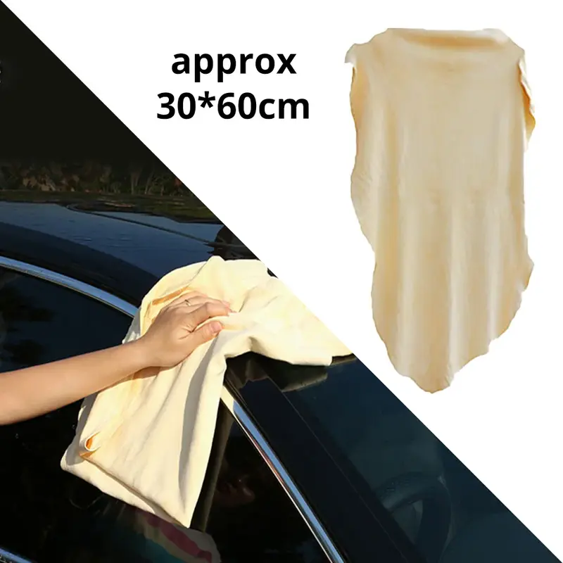 1 buah alami Chamois bentuk bebas bersih kulit asli kain mobil mobil rumah perawatan cuci sepeda motor handuk cepat kering penyerap Super