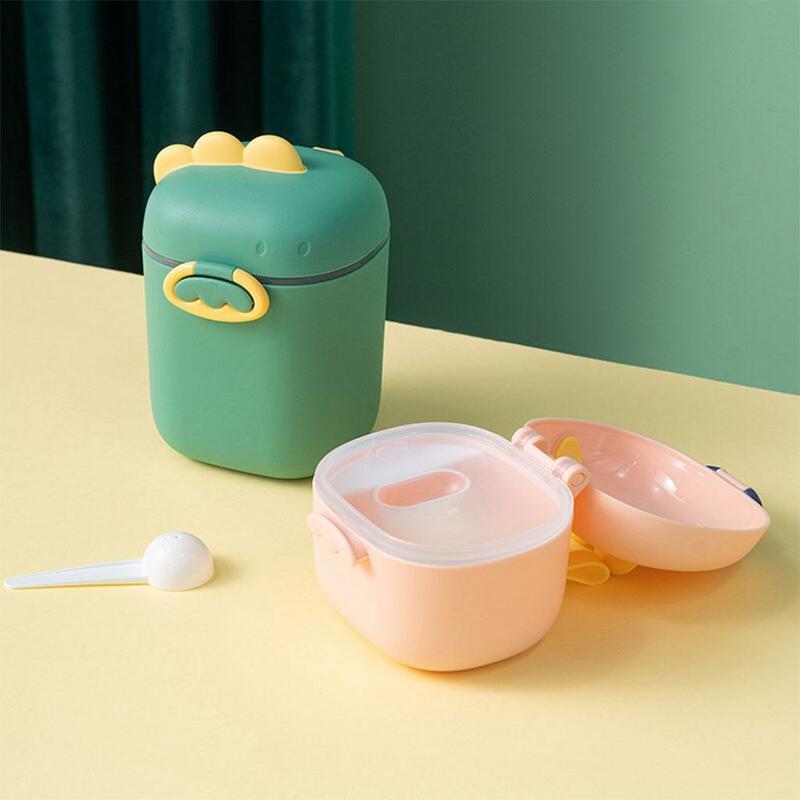 Dispensador de fórmula para bebé con contenedores de escala, dispensador de leche en polvo para bebé, verde grande