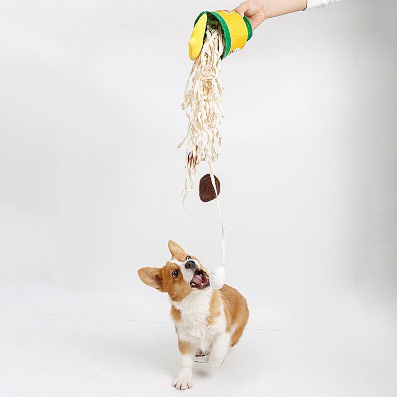 Ramen Noodles Zabawka dla psa Lekki kubek z makaronem Ramen Zabawka dla psa Ukryj i szukaj Zabawka dla szczeniąt Interaktywna i zmywalna pluszowa jedzenie Ukryj i