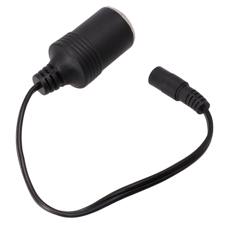 1pcs 12V-Female Car Cigare Lighter Socket Plug Connector Charger Cable Adapter DC5.5 Black 19cm-Long Cable For 12V/24V 5A Power
