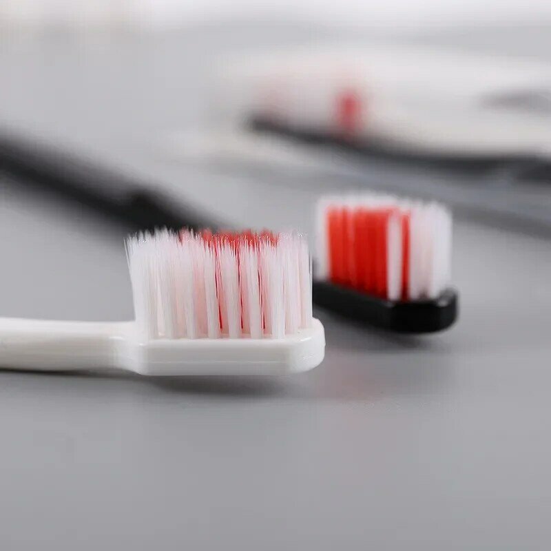 Escova de dentes de cerdas macias em forma de coração para adultos e crianças, ecológica, nano, preto e branco, par dentes, atendimento odontológico, 2PCs por conjunto
