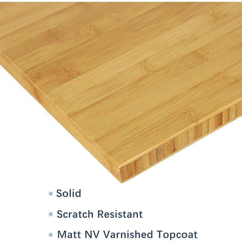 VWINDESK 72x30x1 inci 100% meja bambu Solid hanya atas, untuk meja berdiri meja kantor rumah dengan grommet 60mm (sudut kanan)
