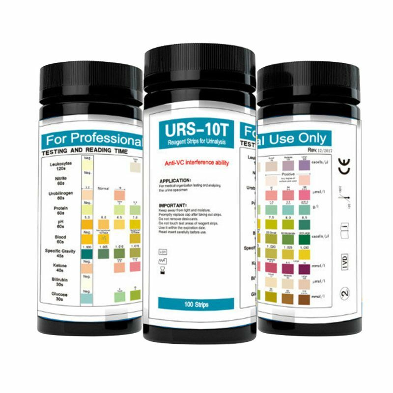 Tiras teste urina 10 parâmetros tiras reagente para exame urina corporal para saúde Le
