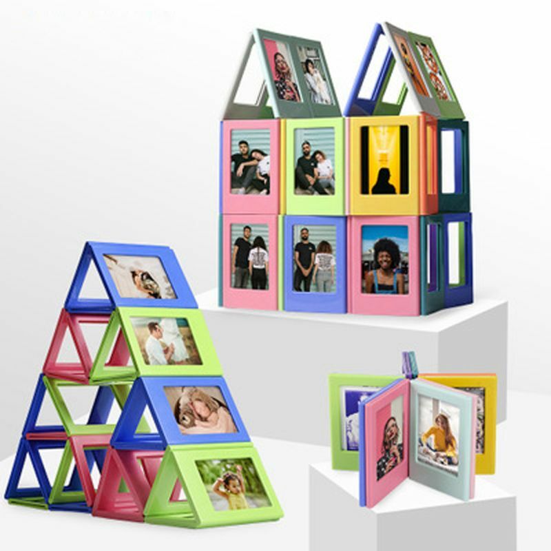 Bingkai foto magnetik, 3 "bingkai foto magnetik warna-warni untuk kulkas sempurna untuk foto keluarga dan memori