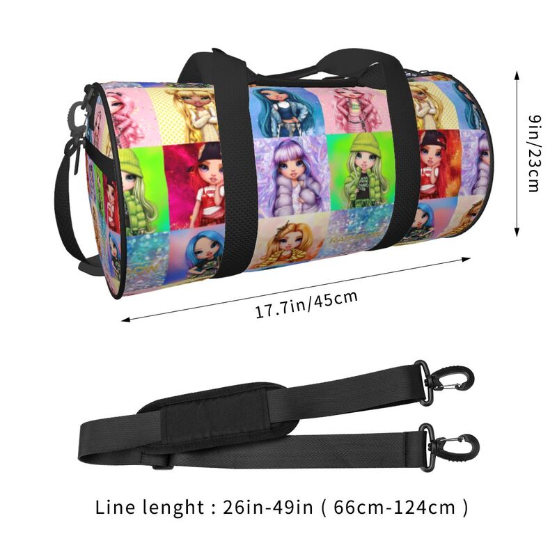 Rainbow High Girls Travel Bag Cartoon Training Gym Bag Male Female Printed Large Funny Sports Fitness BagsWaterproof Handbags