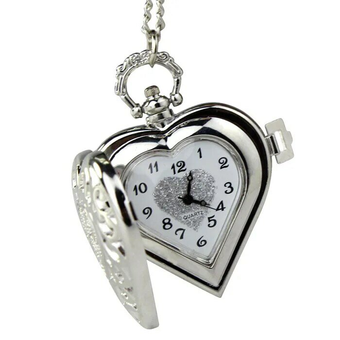 W stylu Vintage serce medalion wisiorek zegarek kieszonkowy 2023 nowy wzór kwarcowy damskie zegarki kieszonkowe z datą tygodnia