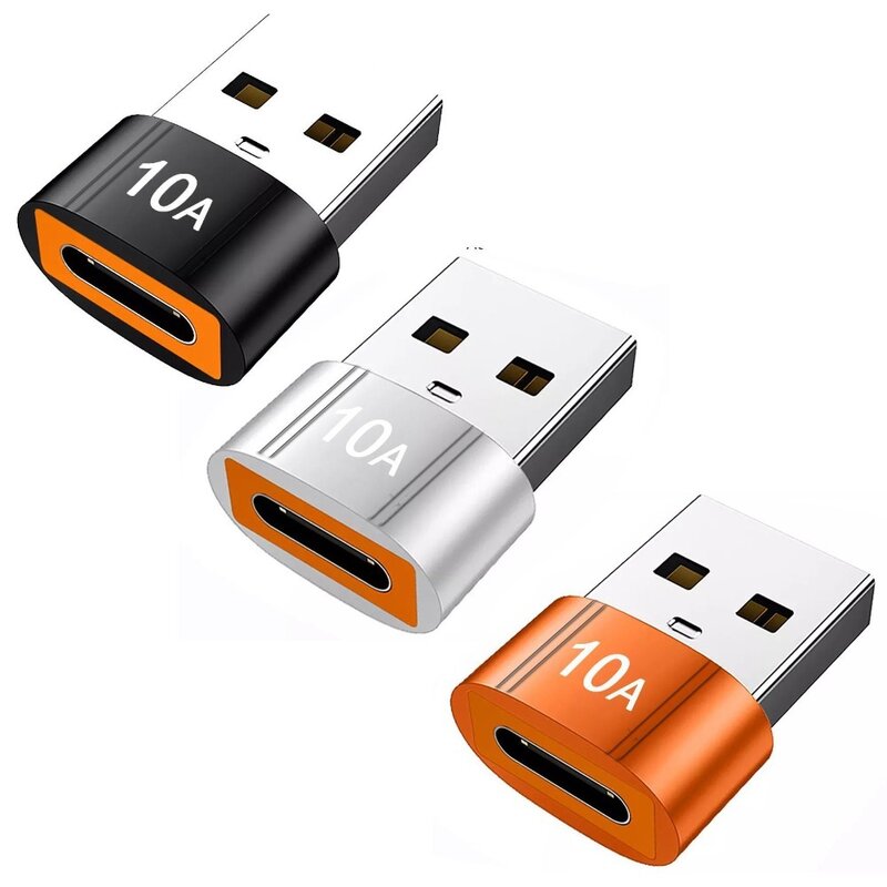 Convertidor macho USB 3,0 tipo C, carga rápida, aleación de aluminio, tipo C hembra, 10 A OTG, nuevo