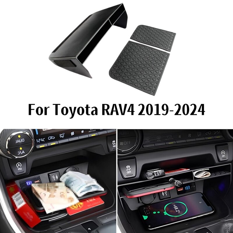 Toyota、センターコンソールオーガナイザー、ギアシフト収納トレイ、セカンダリボックスインサート、rav4、2024、2023、2022、2021、2020、2019用センターコンソールオーガナイザー