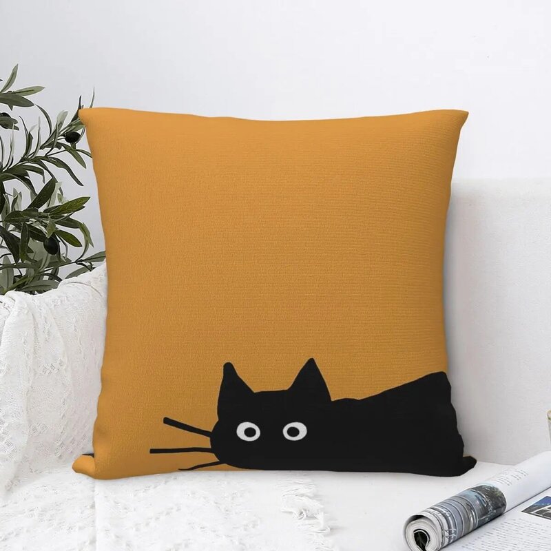 Black Cats Square Pillowcase Pillow Cover Polyester Cushion Zip Decorative Comfort Throw Pillow for Home Living Room
