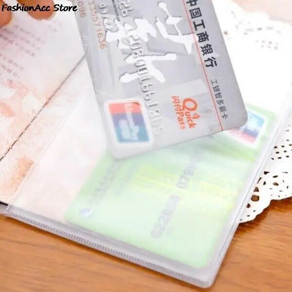 Sarung pelindung paspor transparan, penutup paspor PVC, tahan air, tas dokumen perjalanan, tempat paspor