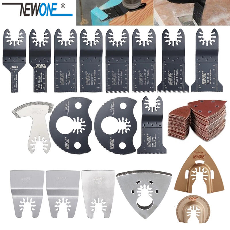 NEWONE-herramienta oscilante de liberación rápida, herramienta multifunción, hojas de sierra, renovador, HCS/bimetal, K66/K100, más kits