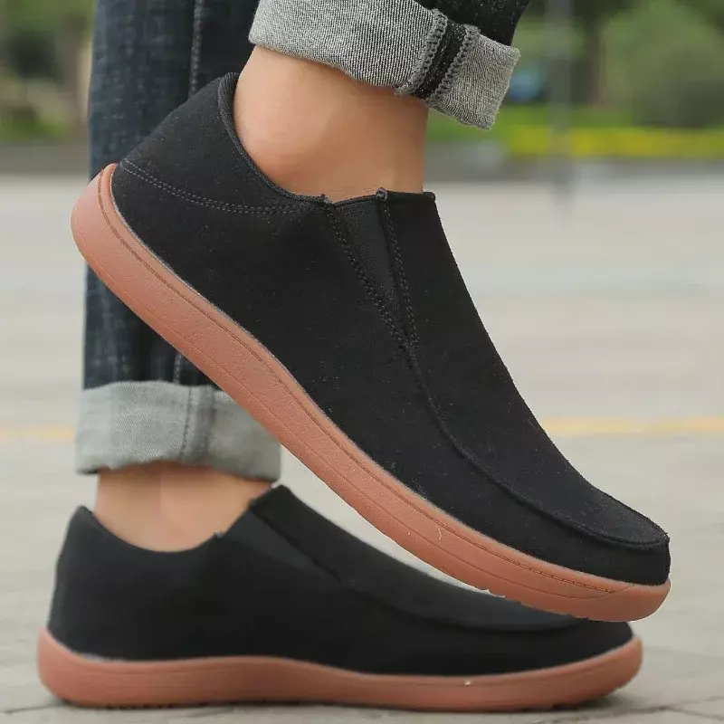 Damyuan-حذاء رجالي قماشي كلاسيكي قابل للتنفس ، حذاء ركض مانع للإنزلاق ، موضة غير رسمية ، حذاء رجالي حافي القدمين