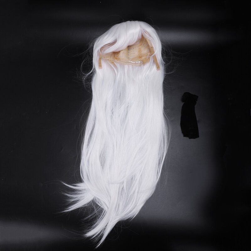 Wig rambut lurus panjang Anime kostum Cosplay panjang lurus putih