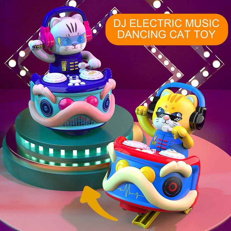 Toddler DJ Set DJ Cat Learning Toy DJ 360 guida con luci musicali Hip Hop Universal Wheel Dancing Robot per età 6 + mesi