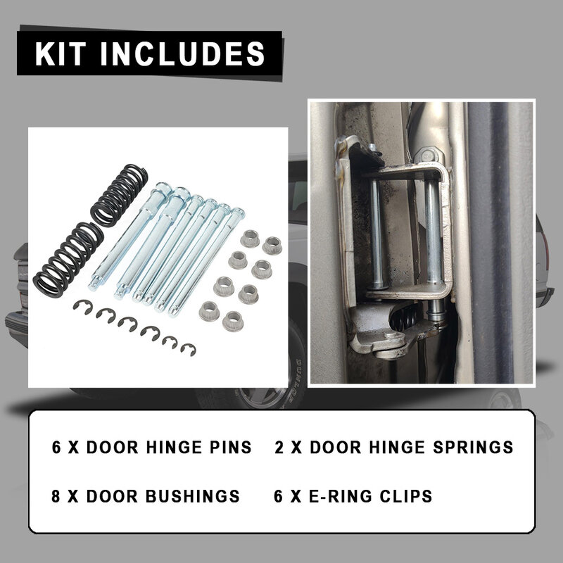 Engsel pintu Roller Pin Bolt Bushing Spring perbaikan Kit untuk Chevy 1994 1995 1996 1997 1998 1999 2000 2001 2002