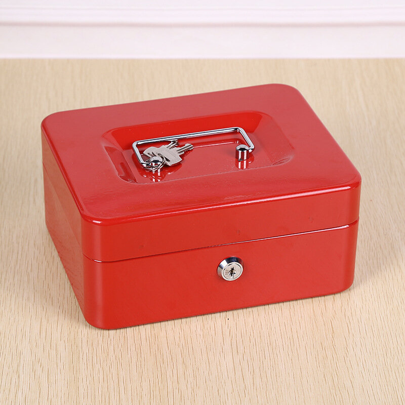 Caja de almacenamiento para el hogar con llave, caja de hierro ignífuga, caja de mano de seguro con certificado, caja de seguridad de tamaño mediano