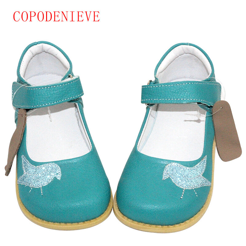 COPODENIEVE, обувь для девочек, детская обувь из натуральной кожи, Детские повседневные кроссовки на плоской подошве, искусственная птица