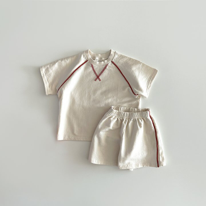 Zomer Kinderen Effen Kleur Korte Mouwen Set 0-6-jarige Baby T-Shirt Short Sport Tweedelige Set Koreaanse Casual Kinderdoek