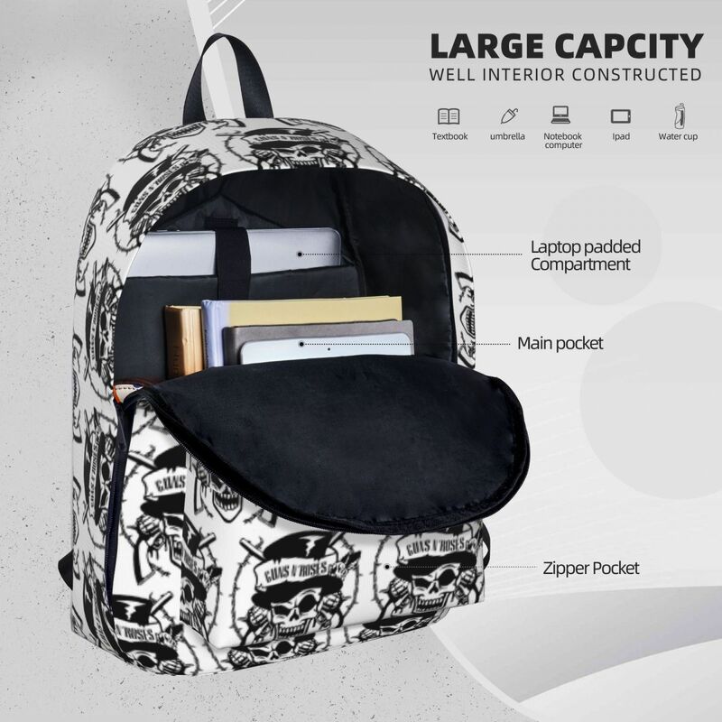 Guns N Rose GNR Logo Steampunk Music Backpacks Large Capacity Student Book bag Shoulder Bag Travel Rucksack Children School Bag