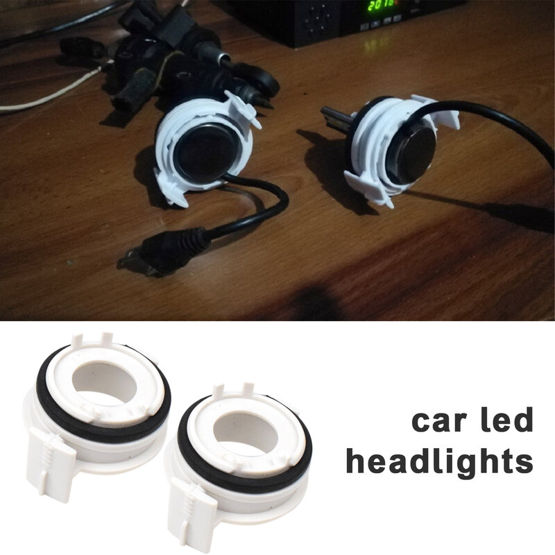 2 Pcs H7 Car LED Headlight Bulbs Retainer Base Holder Adapter For BMW E46 E65 E90 3 Series 325ci 325i 330ci 330i M3 328Ci 323i