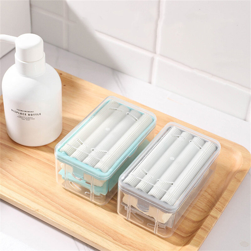 Jabonera multifuncional con rodillos para baño, caja de jabón para frotar sin necesidad de drenaje, soporte para jabón