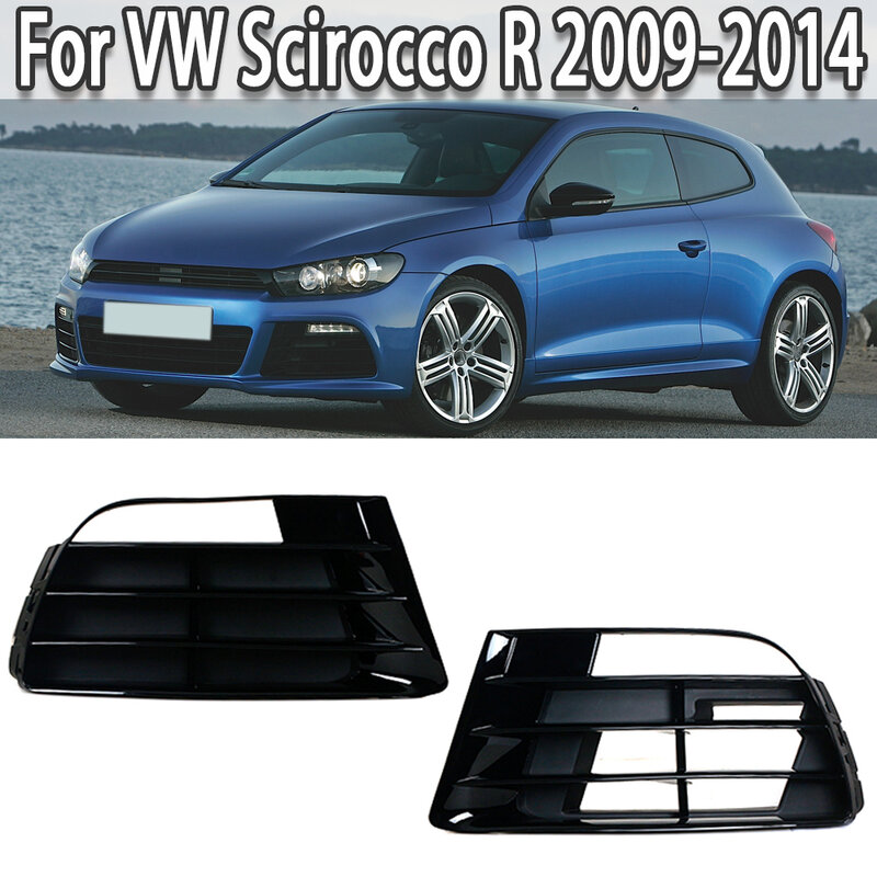 Parachoques delantero de coche, luz antiniebla, cubierta de lámpara, rejilla inferior para Volkswagen VW Scirocco R 2009-2014