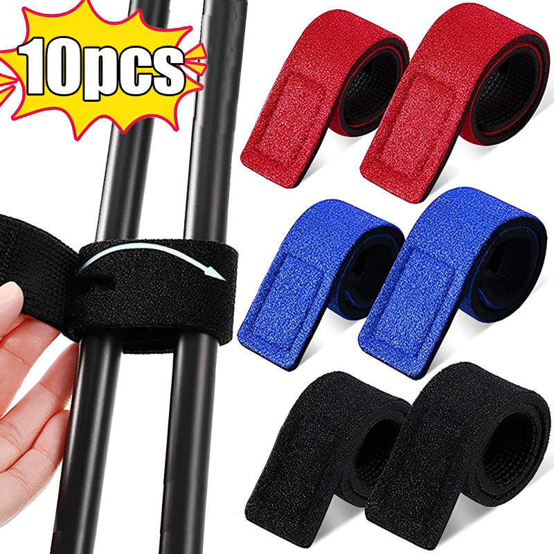 Fishing Rod Tie Holders Straps Fastener Hook Belts Loop Cable Cord Ties Belt Elastic Wrap Band Outdoor Fishing Tools Accessory