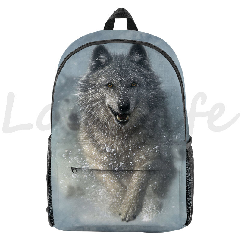 Детский водонепроницаемый рюкзак с 3D-принтом волка, школьный ранец для девочек и мальчиков, Повседневная сумка на молнии для подростков