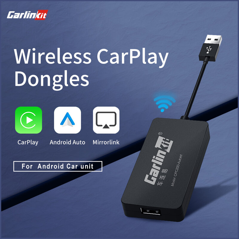 CarlinKit Dongle berkabel USB/nirkabel, Dongle kabel/nirkabel Android Auto AI Box Mirrorlink BT terhubung otomatis untuk Radio mobil Android