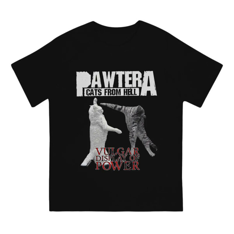 Męska koszulka Pawtera ciężka mentalna kot meme z dekoltem na dekolcie tkanina T shirt zabawny top wysokiej jakości prezenty urodzinowe