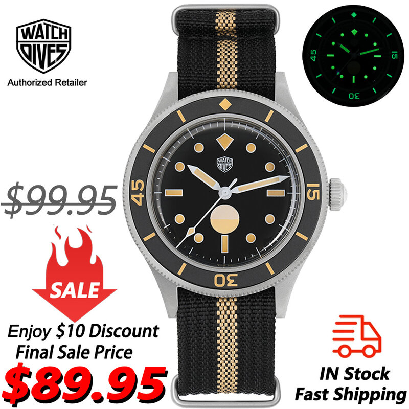 Watchdives 50-Fathom orologio meccanico NH35 movimento 40mm orologi Vintage C3 orologio da polso in cristallo zaffiro a bolle Super luminoso