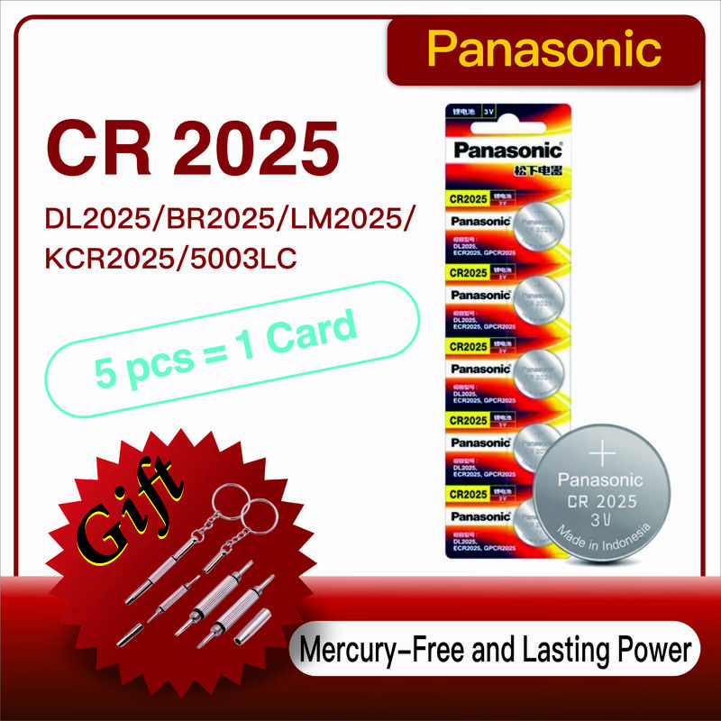 Оригинальный литиевый аккумулятор Panasonic CR2025 3V ECR2025 для автомобильного пульта дистанционного управления, часов, материнской платы, кнопок, монетных ячеек, 5-60 шт.
