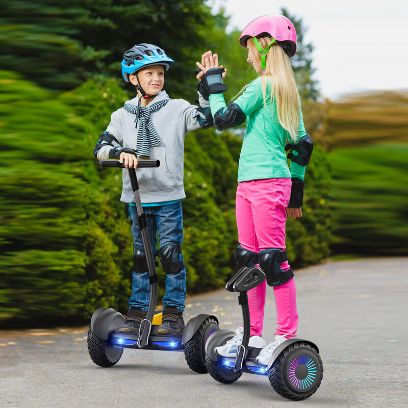 Умный самобалансирующийся скутер 10 дюймов, вездеходный Ховерборд с рулевой рейкой, внедорожный Электрический скутер для детей и взрослых