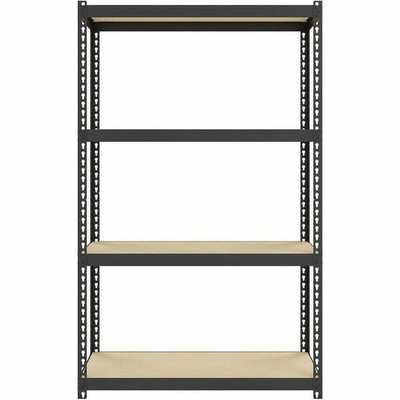 Goods shelves，Riveted, Steel, 30"x12"x48", Black (LLR66963)