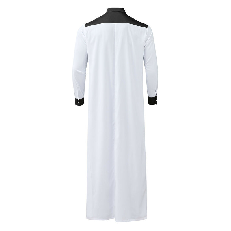 男性のための快適なジュバ服,伝統的なイスラム教徒の服,長袖のドレス,襟の大きい,イードのモロッコのカフタン,対照的な色