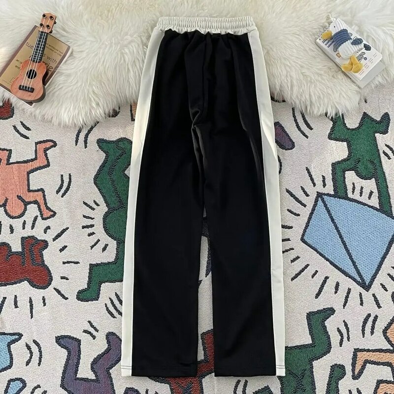 Y2K New Design Korean Wide Man Casual Straight Pants Vintage Breathable Loose Straight Pants Streetwear American Style
