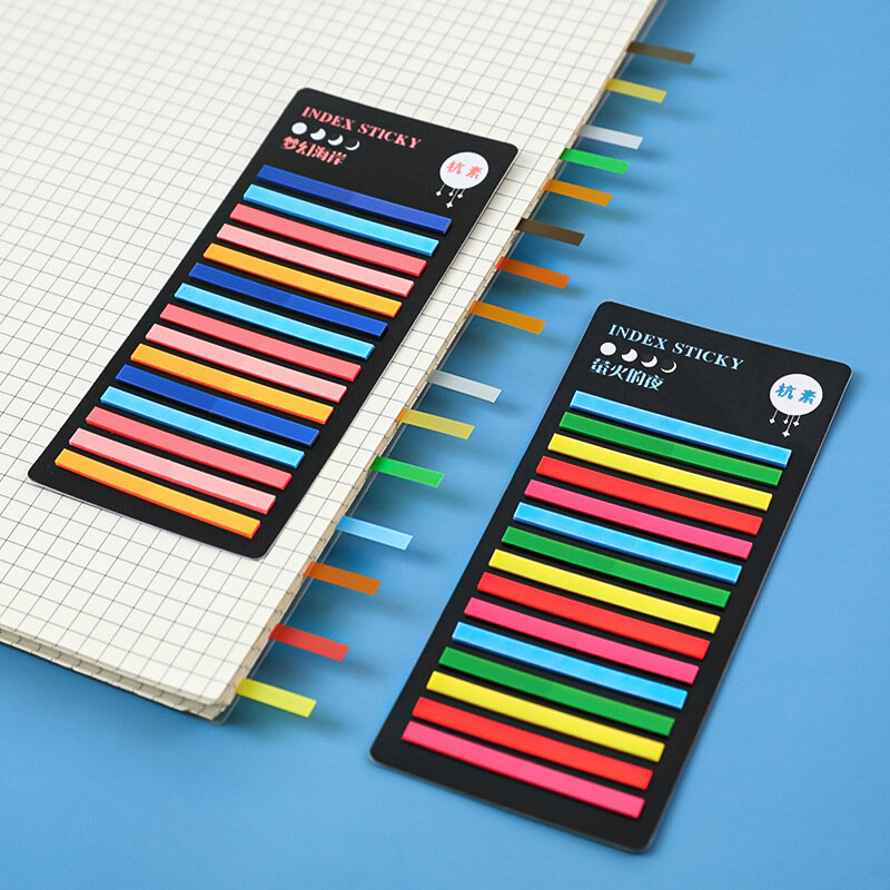 Índice do arco-íris transparente Memo Pad, Sticky Notepads, papel autocolante, Bookmark, Material Escolar, Papelaria Kawaii, 300 Folhas